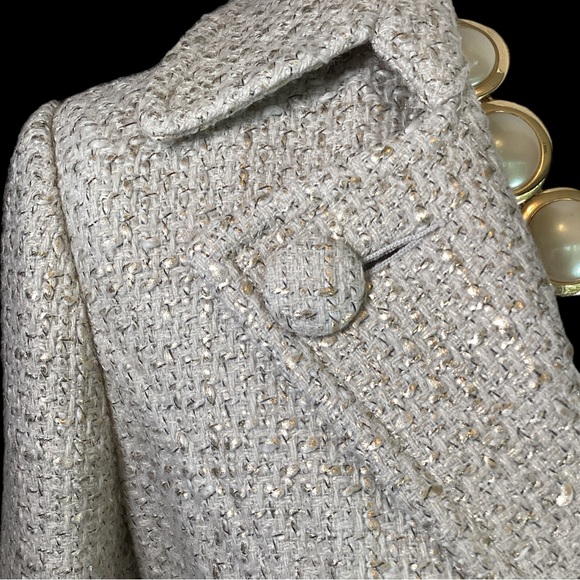 Wool Blend Tweed Cropped Jacket. B31 - Picture 7 of 16